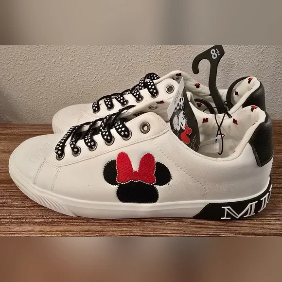 Disney Minnie Mouse Womens Shoes - White with Black Accents, New! Size 8.5 Cute - Picture 3 of 8